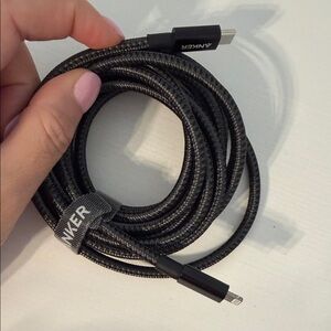 10 Foot Black Anker Braided Black USB C to Lightning Cable